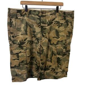 Levis Camouflage Cargo Shorts Men Size 40 Green Camo Casual Heavy Cotton hunting